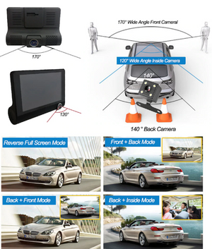 DASHCAM DVR Triple Caméra de Voiture