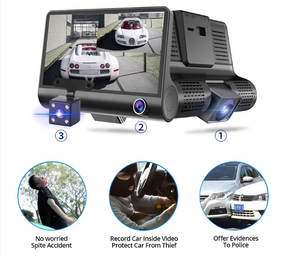 DASHCAM DVR Triple Caméra de Voiture
