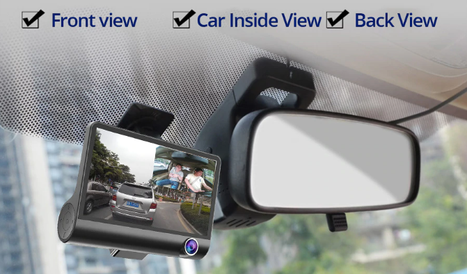 DASHCAM DVR Triple Caméra de Voiture